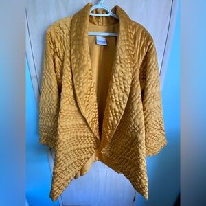 Vintage 1980s FRANK USHER FOR HARRODS QUILTED Gold Swing JACKET Oversized Small